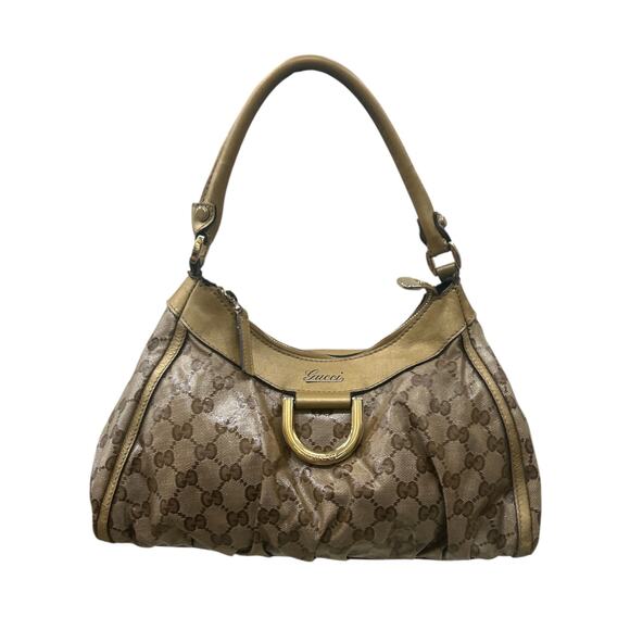 VTG Gucci Abbey D-Ring GG Crystal Canvas Shoulder Bag - Picture 1 of 6
